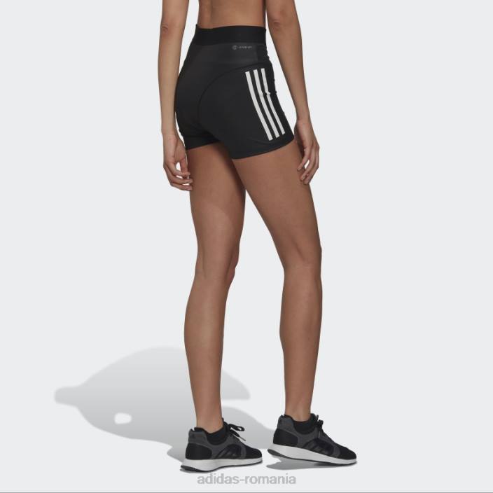 Adidas jambiere scurte hyperglam cu 3 dungi negre femei negru 2JBN17540