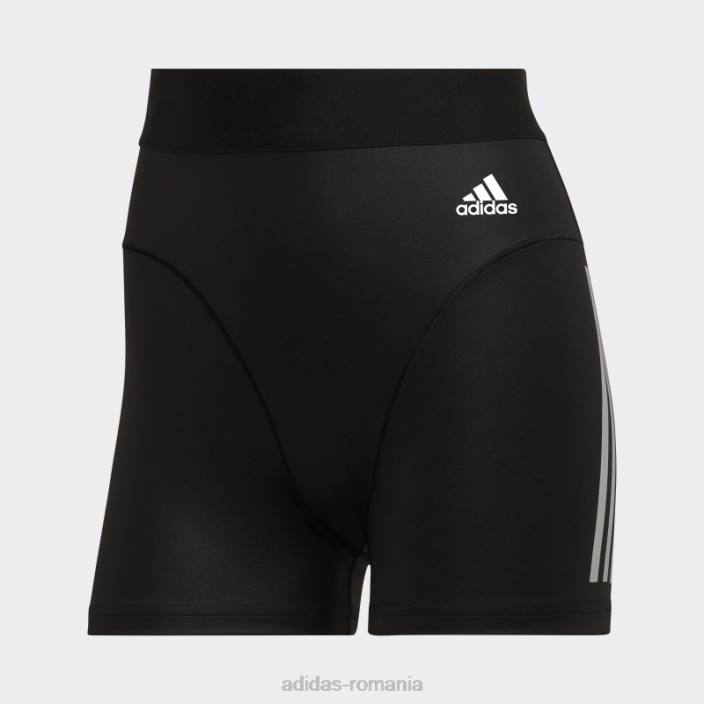 Adidas jambiere scurte hyperglam cu 3 dungi negre femei negru 2JBN17540