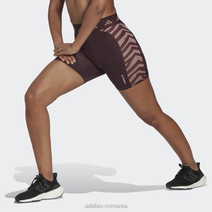 Adidas jambiere scurte hyperglam techfit zebra cu talie înaltă maro adidas femei maro 2JBN2844