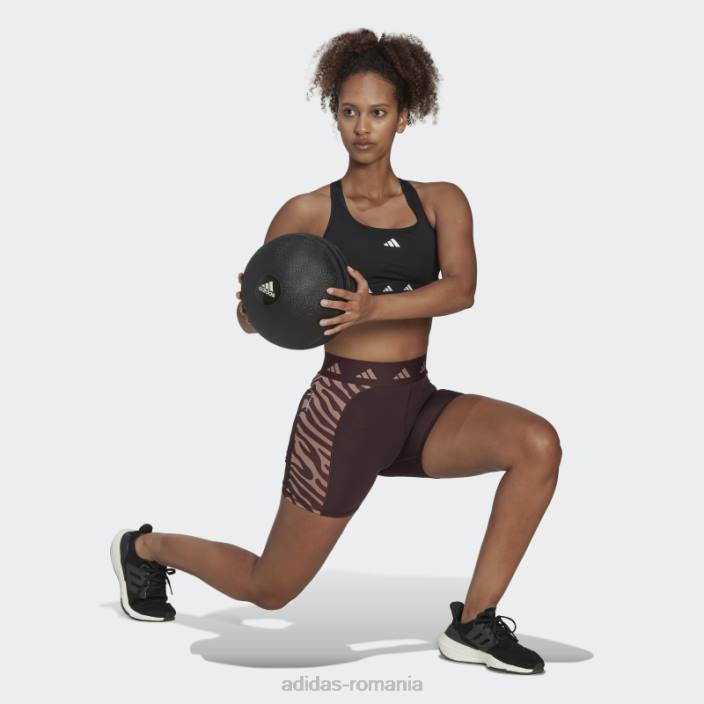 Adidas jambiere scurte hyperglam techfit zebra cu talie înaltă maro adidas femei maro 2JBN2844