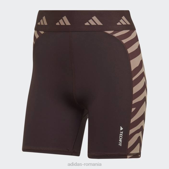Adidas jambiere scurte hyperglam techfit zebra cu talie înaltă maro adidas femei maro 2JBN2844