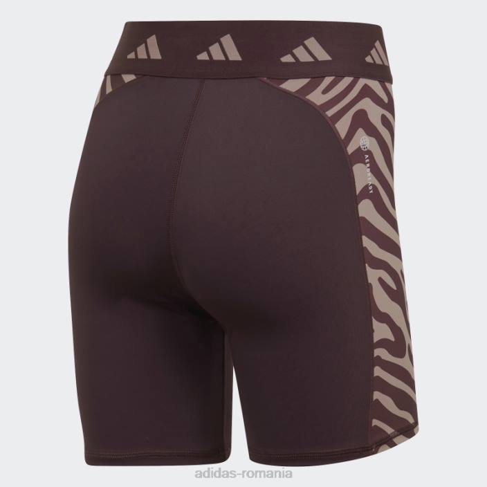 Adidas jambiere scurte hyperglam techfit zebra cu talie înaltă maro adidas femei maro 2JBN2844
