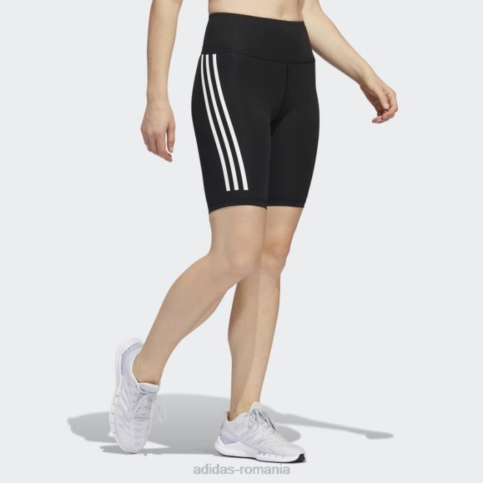 Adidas jambiere scurte pentru biciclete optime trainicons cu 3 dungi negre femei negru 2JBN8873