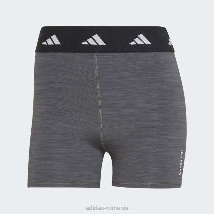 Adidas jambiere scurte techfit gri inchis femei gri închis negru/negru 2JBN10444