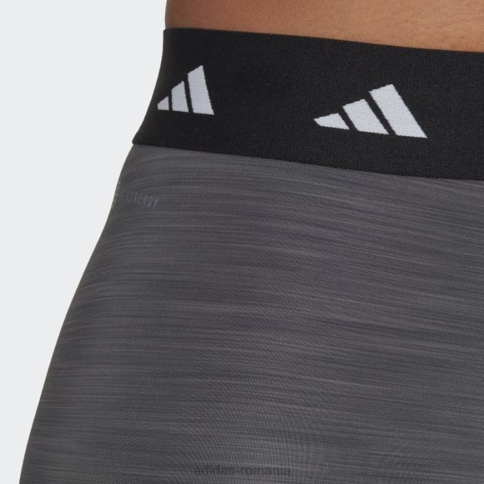 Adidas jambiere scurte techfit gri inchis femei gri închis negru/negru 2JBN10444
