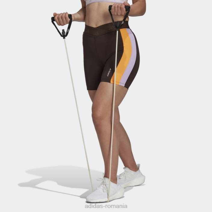 Adidas jambiere scurte techfit hyperglam maro închis femei maro inchis 2JBN2771