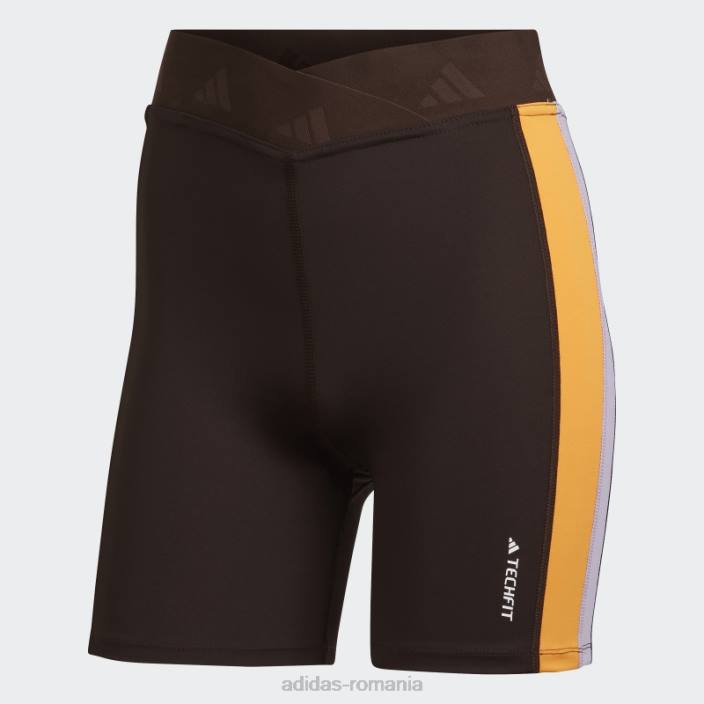 Adidas jambiere scurte techfit hyperglam maro închis femei maro inchis 2JBN2771