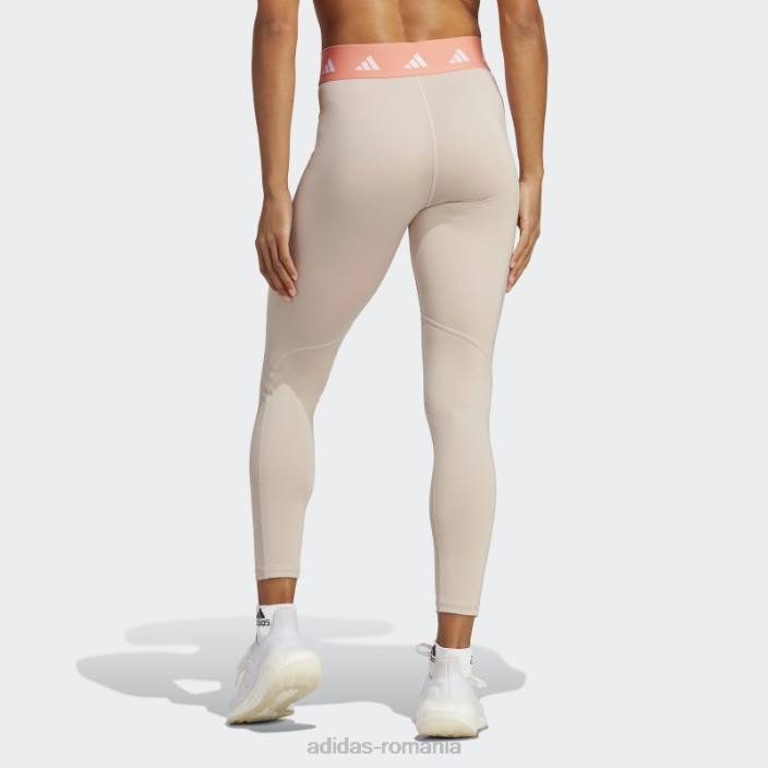 Adidas jambiere taupe techfit 7/8 femei taupe/coral 2JBN9521