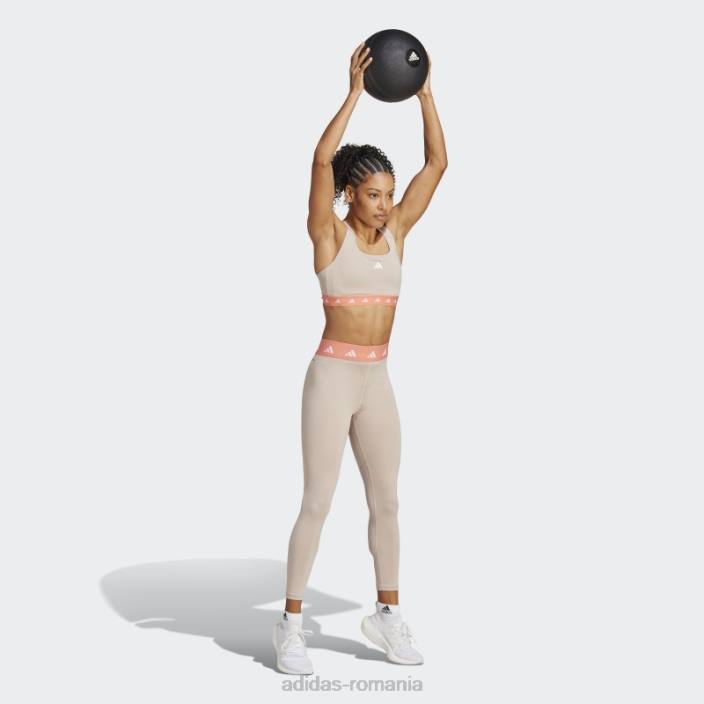 Adidas jambiere taupe techfit 7/8 femei taupe/coral 2JBN9521