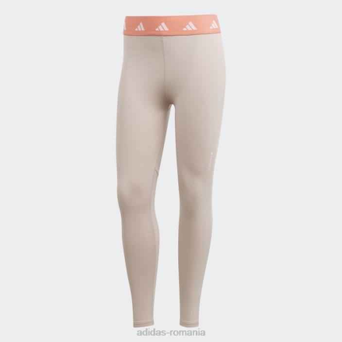 Adidas jambiere taupe techfit 7/8 femei taupe/coral 2JBN9521