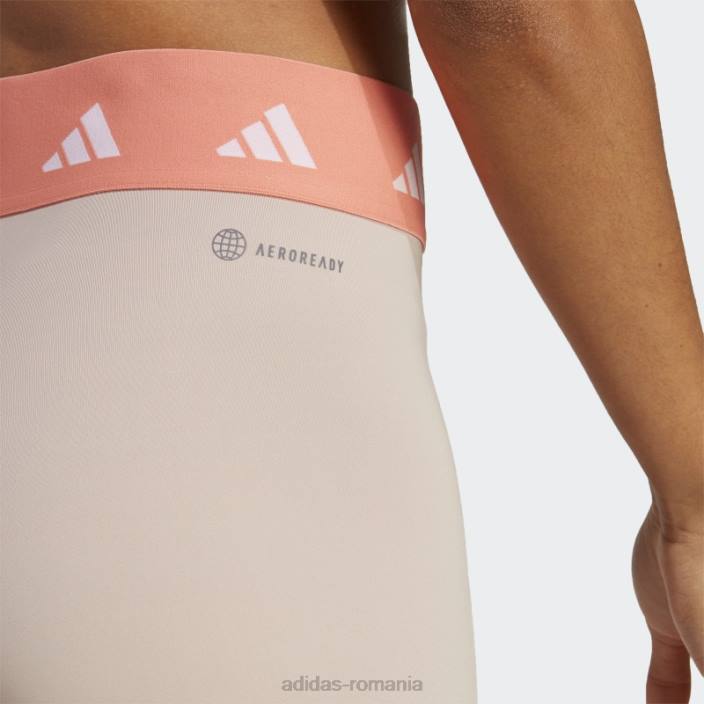 Adidas jambiere taupe techfit 7/8 femei taupe/coral 2JBN9521