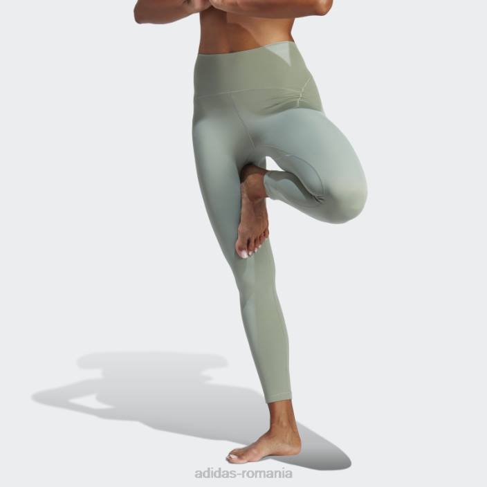 Adidas jambiere yoga studio luxe 7/8 verde argintiu femei verde argintiu 2JBN2233