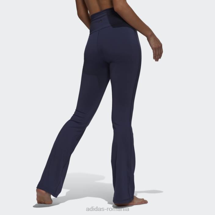 Adidas leggings evazați studio de yoga bleumarin fierbinte femei marina 2JBN3733
