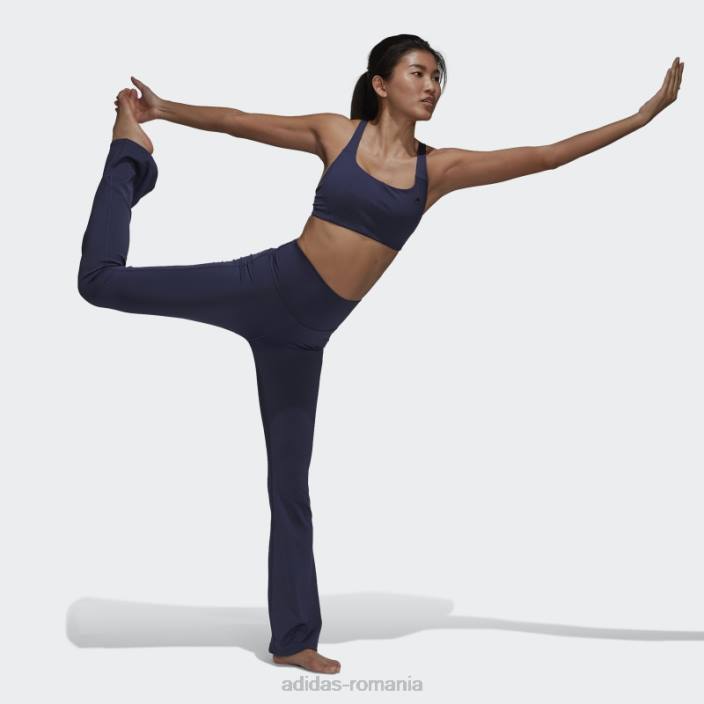 Adidas leggings evazați studio de yoga bleumarin fierbinte femei marina 2JBN3733