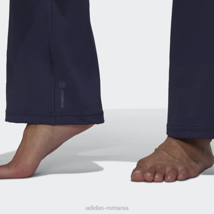 Adidas leggings evazați studio de yoga bleumarin fierbinte femei marina 2JBN3733
