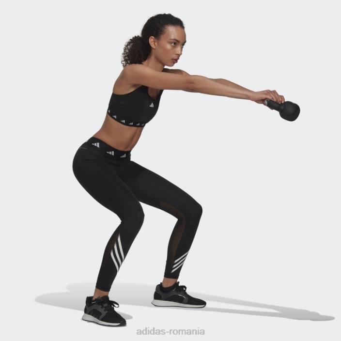 Adidas leggings negri techfit cu 3 dungi adidas femei negru 2JBN16377