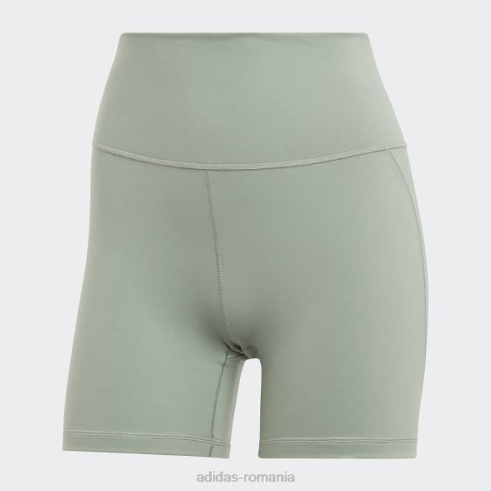 Adidas leggings scurti de 5 inci de studio de yoga verde argintiu adidas femei verde argintiu 2JBN16839
