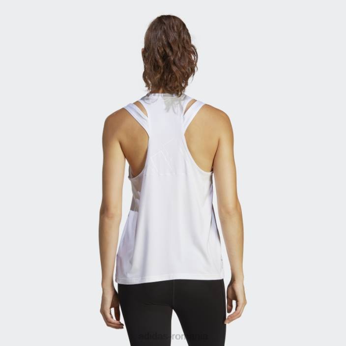Adidas maiou alb cu logo aeroready train essentials cu 3 bare femei alb 2JBN16648