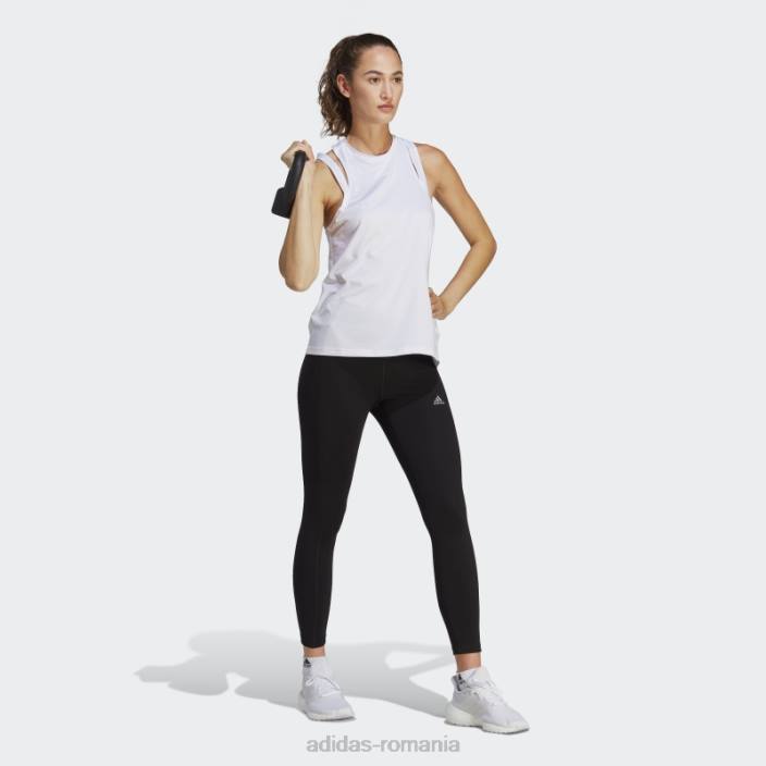 Adidas maiou alb cu logo aeroready train essentials cu 3 bare femei alb 2JBN16648