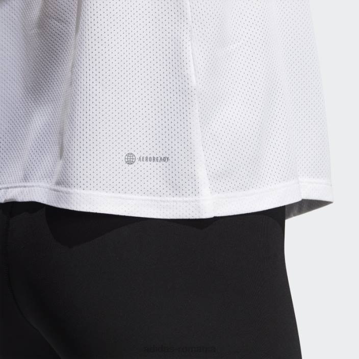 Adidas maiou de antrenament alb hiit aeroready quickburn femei alb negru 2JBN9004