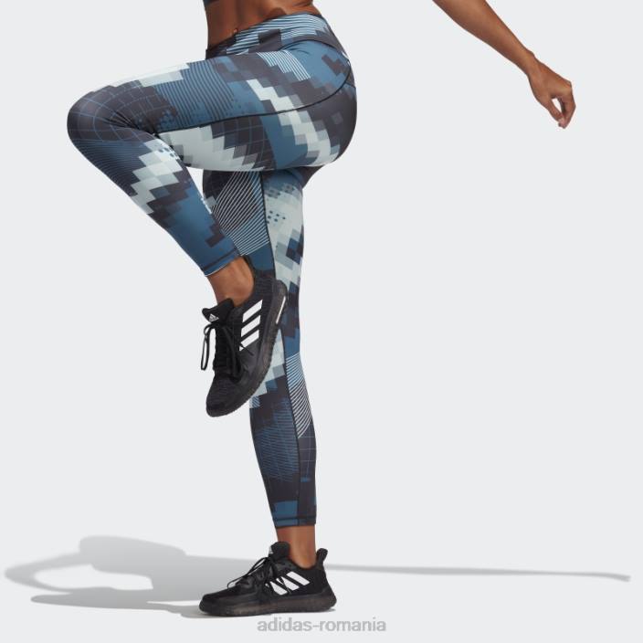 Adidas mint fashion x peloton crede acest colanti femei mentă/orbit indigo/gri noapte 2JBN10641