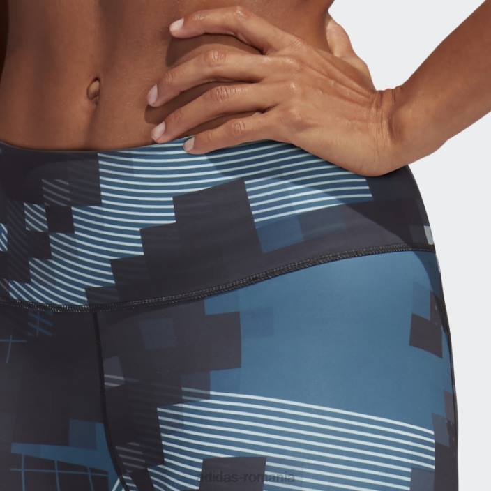 Adidas mint fashion x peloton crede acest colanti femei mentă/orbit indigo/gri noapte 2JBN10641