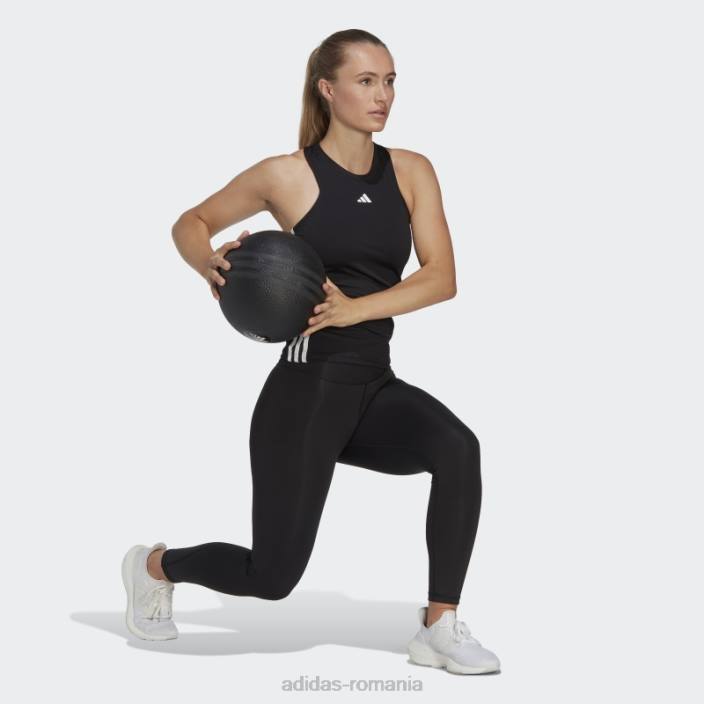 Adidas negru aeroready train essentials maiou regulat cu 3 dungi adidas femei alb negru 2JBN16719