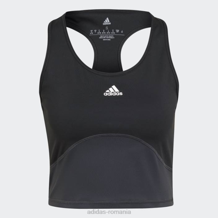 Adidas negru aeroready tren hiit crop tank top femei negru/carbon 2JBN10816