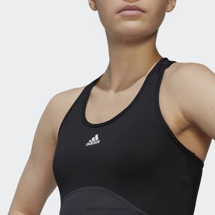 Adidas negru aeroready tren hiit crop tank top femei negru/carbon 2JBN10816