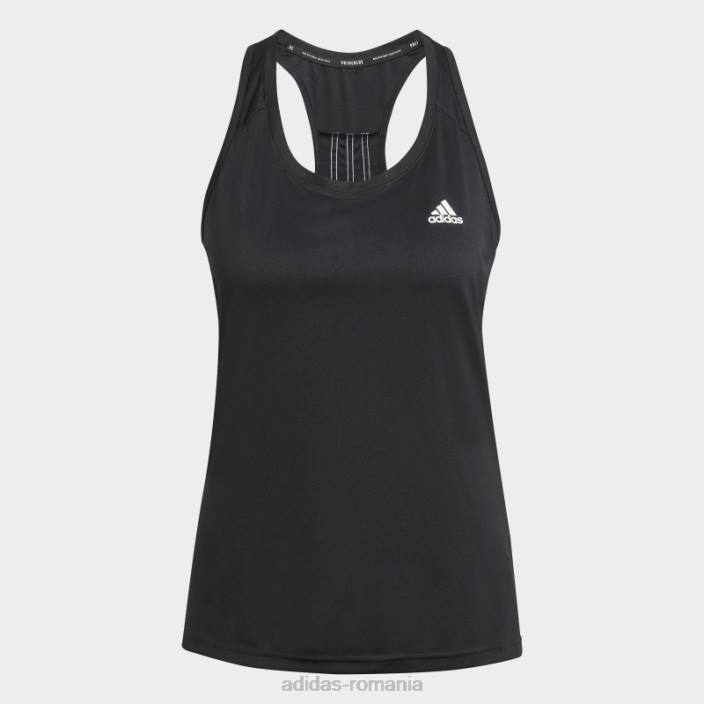 Adidas negru conceput pentru a muta maiou sport cu 3 dungi femei alb negru 2JBN9094