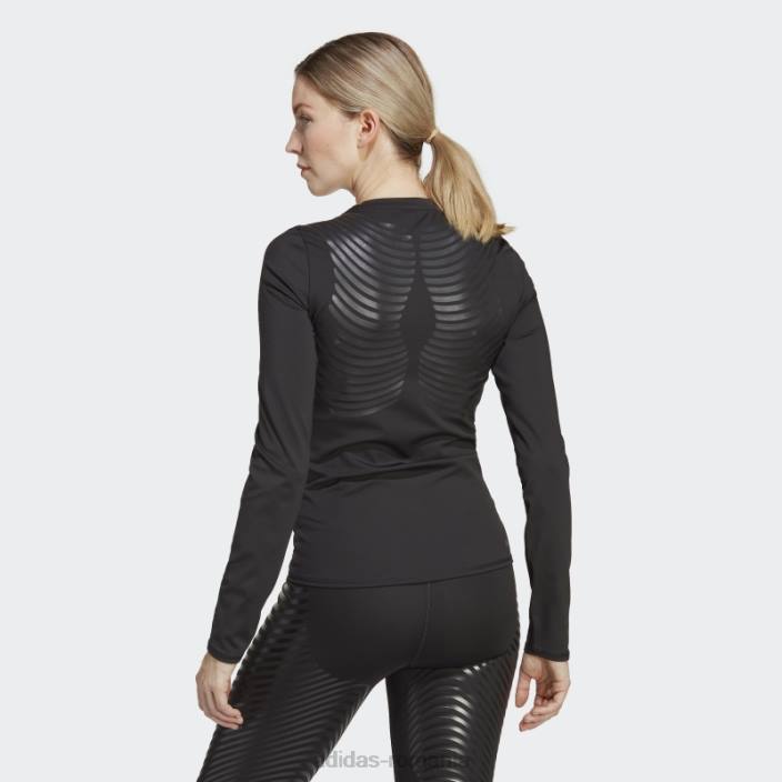 Adidas negru techfit control cu ​​mânecă lungă top de antrenament cu mânecă lungă femei negru 2JBN17135