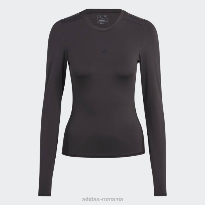 Adidas negru techfit control cu ​​mânecă lungă top de antrenament cu mânecă lungă femei negru 2JBN17135