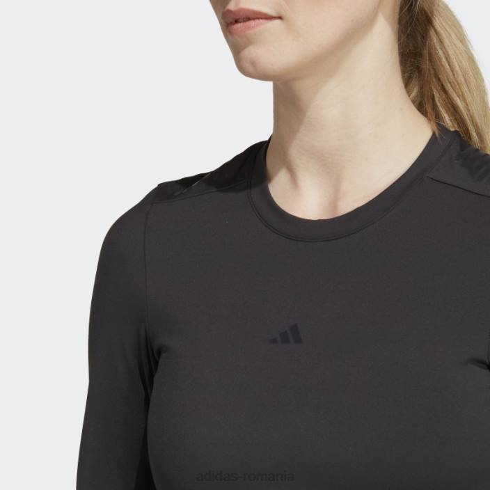Adidas negru techfit control cu ​​mânecă lungă top de antrenament cu mânecă lungă femei negru 2JBN17135