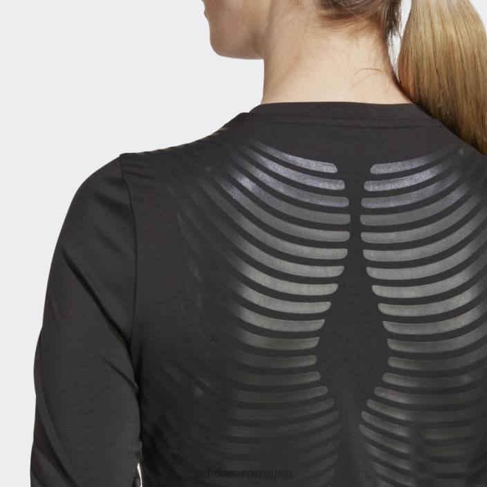 Adidas negru techfit control cu ​​mânecă lungă top de antrenament cu mânecă lungă femei negru 2JBN17135
