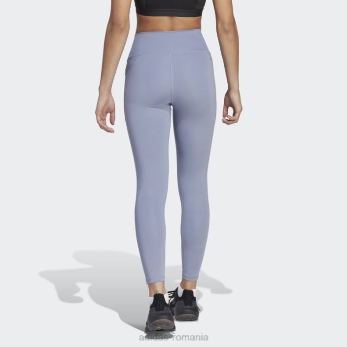 Adidas optime stash buzunar cu talie înaltă jambiere 7/8 moda violet argintiu femei violet argintiu 2JBN2419
