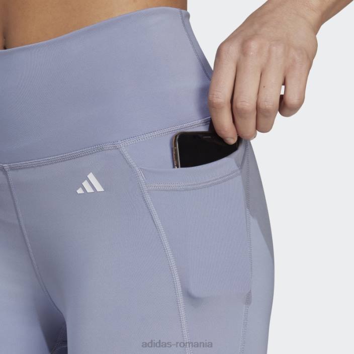 Adidas optime stash buzunar cu talie înaltă jambiere 7/8 violet argintiu femei violet argintiu 2JBN16867