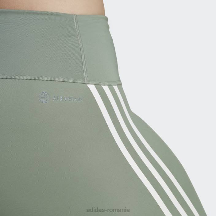 Adidas optime trainicons 3 dungi 7/8 jambiere (plus marime) verde argintiu femei verde argintiu 2JBN9854