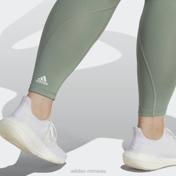 Adidas optime trainicons 3 dungi 7/8 jambiere (plus marime) verde argintiu femei verde argintiu 2JBN9854
