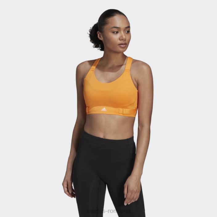 Adidas orange rush fastimpact luxe run sutien de sustinere ridicata adidas femei papură portocalie/alb 2JBN2889