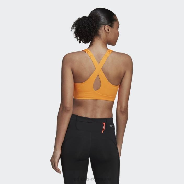 Adidas orange rush fastimpact luxe run sutien de sustinere ridicata adidas femei papură portocalie/alb 2JBN2889