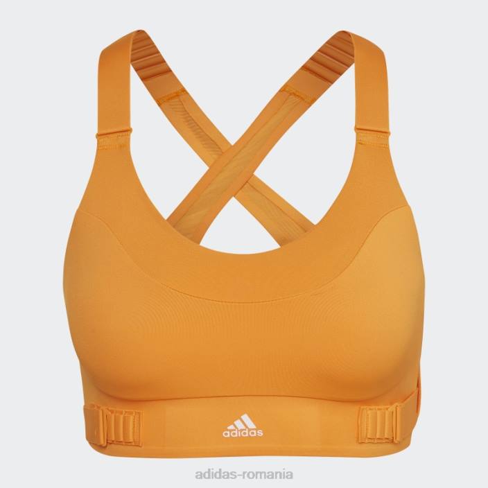 Adidas orange rush fastimpact luxe run sutien de sustinere ridicata adidas femei papură portocalie/alb 2JBN2889