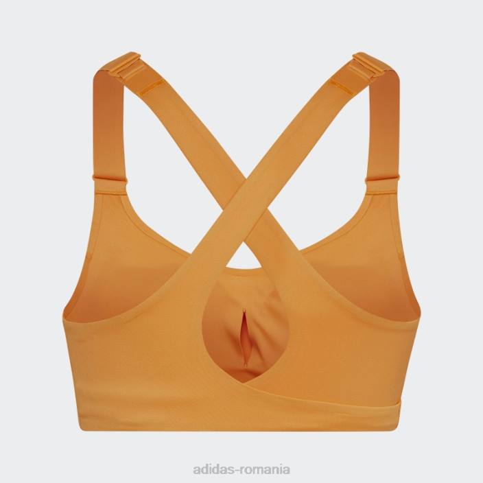 Adidas orange rush fastimpact luxe run sutien de sustinere ridicata adidas femei papură portocalie/alb 2JBN2889