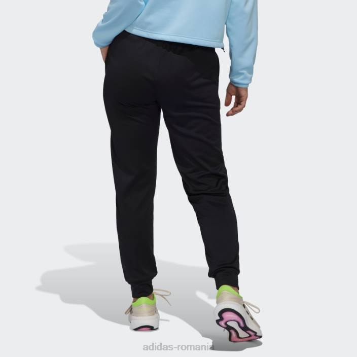 Adidas pantaloni conici aeroready negri femei alb negru 2JBN8900
