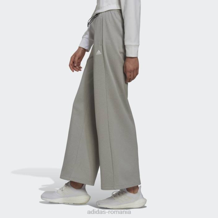 Adidas pantaloni cu talie înaltă aeroready gri mediu adidas femei gri mediu/alb 2JBN3159