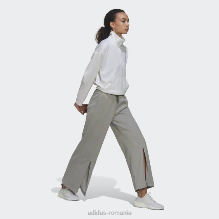 Adidas pantaloni cu talie înaltă aeroready gri mediu adidas femei gri mediu/alb 2JBN3159