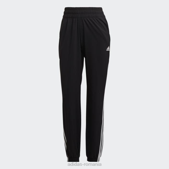 Adidas pantaloni țesuți cu 3 dungi negru trainicons femei negru 2JBN9400