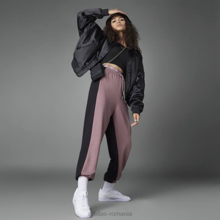 Adidas pantaloni hyperglam french terry violet femei violet/negru/alb 2JBN10460