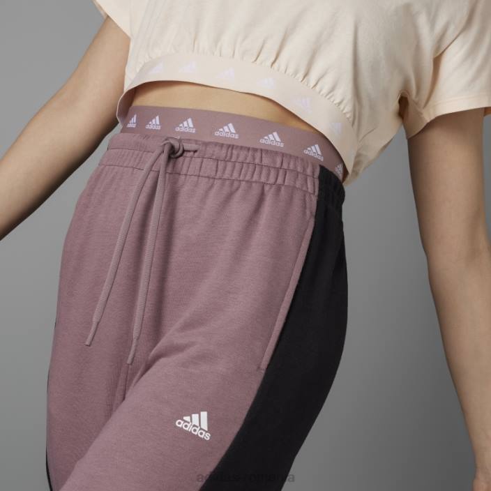 Adidas pantaloni hyperglam french terry violet femei violet/negru/alb 2JBN10460