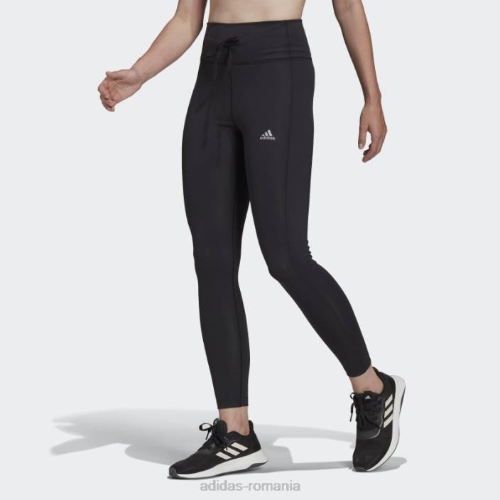 Adidas pantaloni negri pentru alergare esențiali 7/8 femei alb negru 2JBN3737
