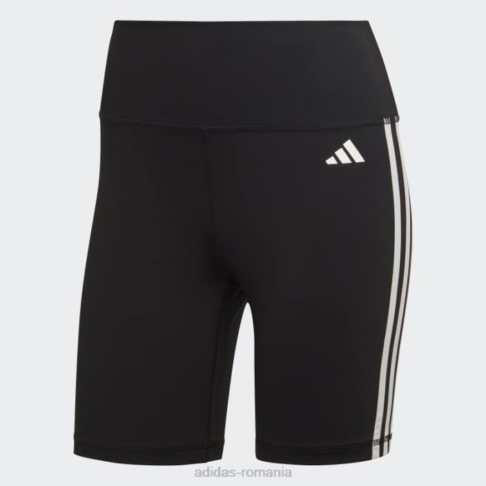 Adidas pantaloni negri pentru antrenament cu 3 dungi pantaloni scurti cu talie înaltă adidas femei negru 2JBN16731